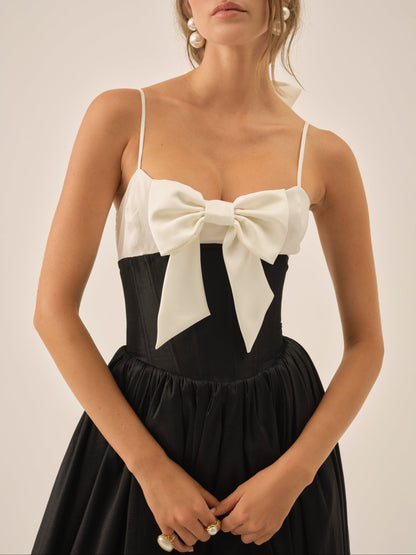 Emalie Taffeta Midi Dress Black - For Love & Lemons