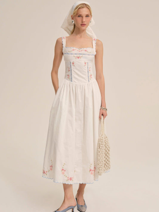 Tea Time Midi Dress White - For Love & Lemons