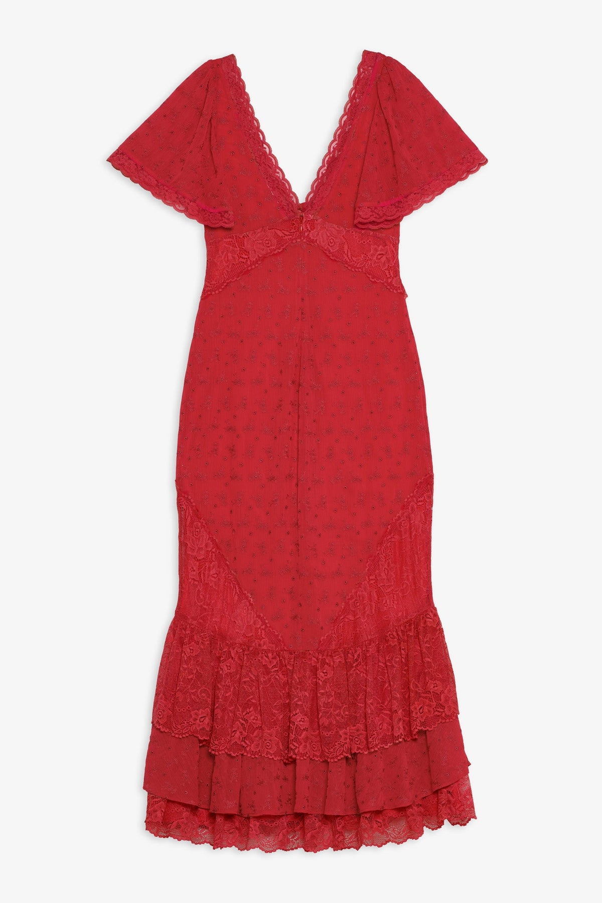 Hamptons Eyelet Maxi Dress Red - For Love & Lemons