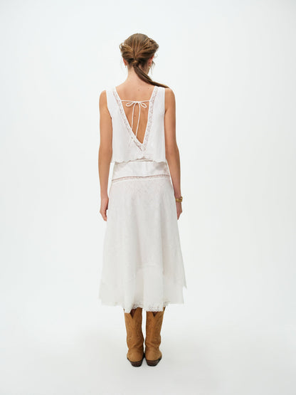 Brianna Midi Dress Cream - For Love & Lemons