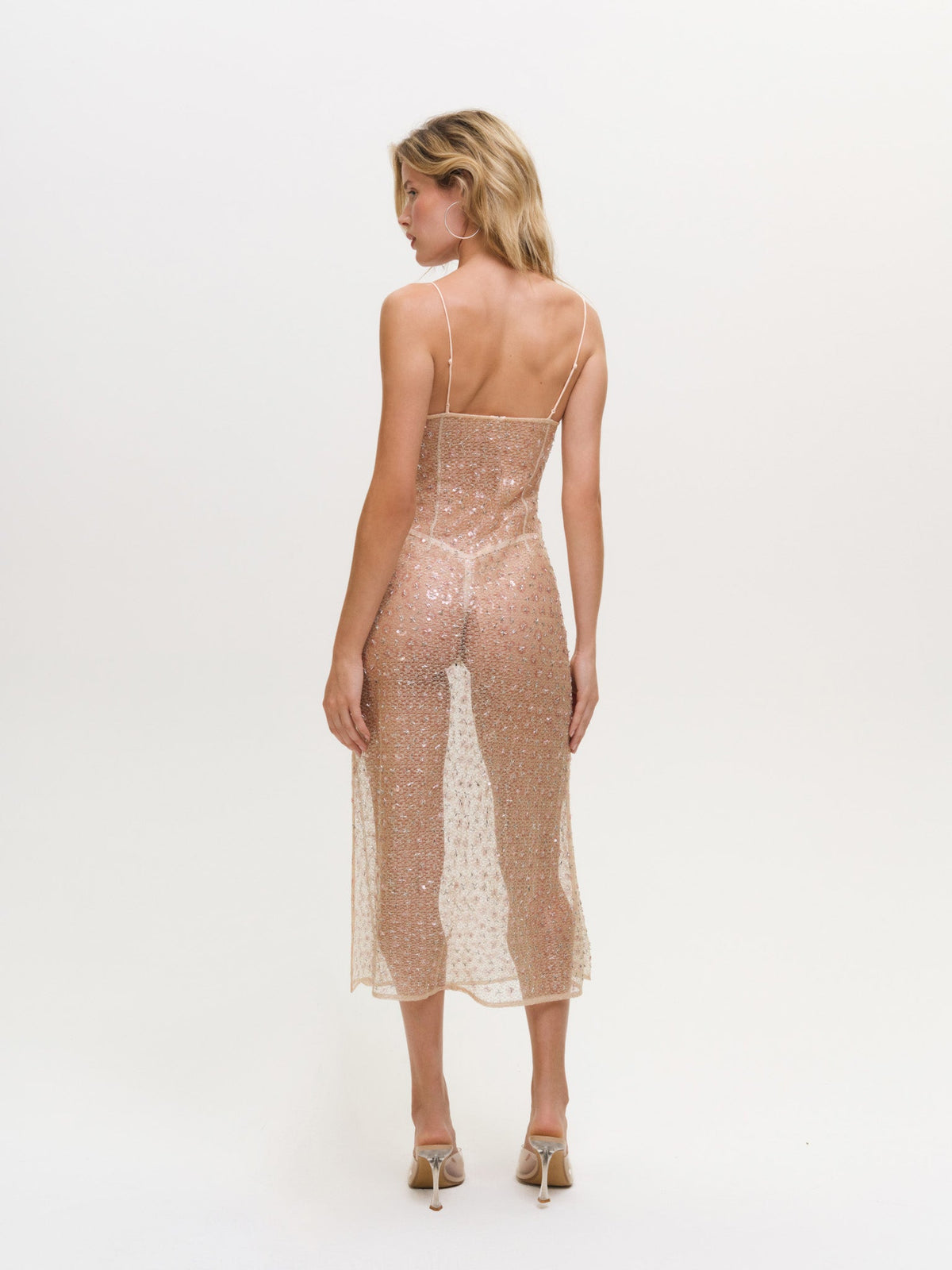 Washed Ashore Midi Slip Dress Blushy Nude - For Love & Lemons
