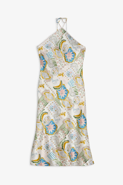 Tide Pool Midi Dress White Green - For Love & Lemons