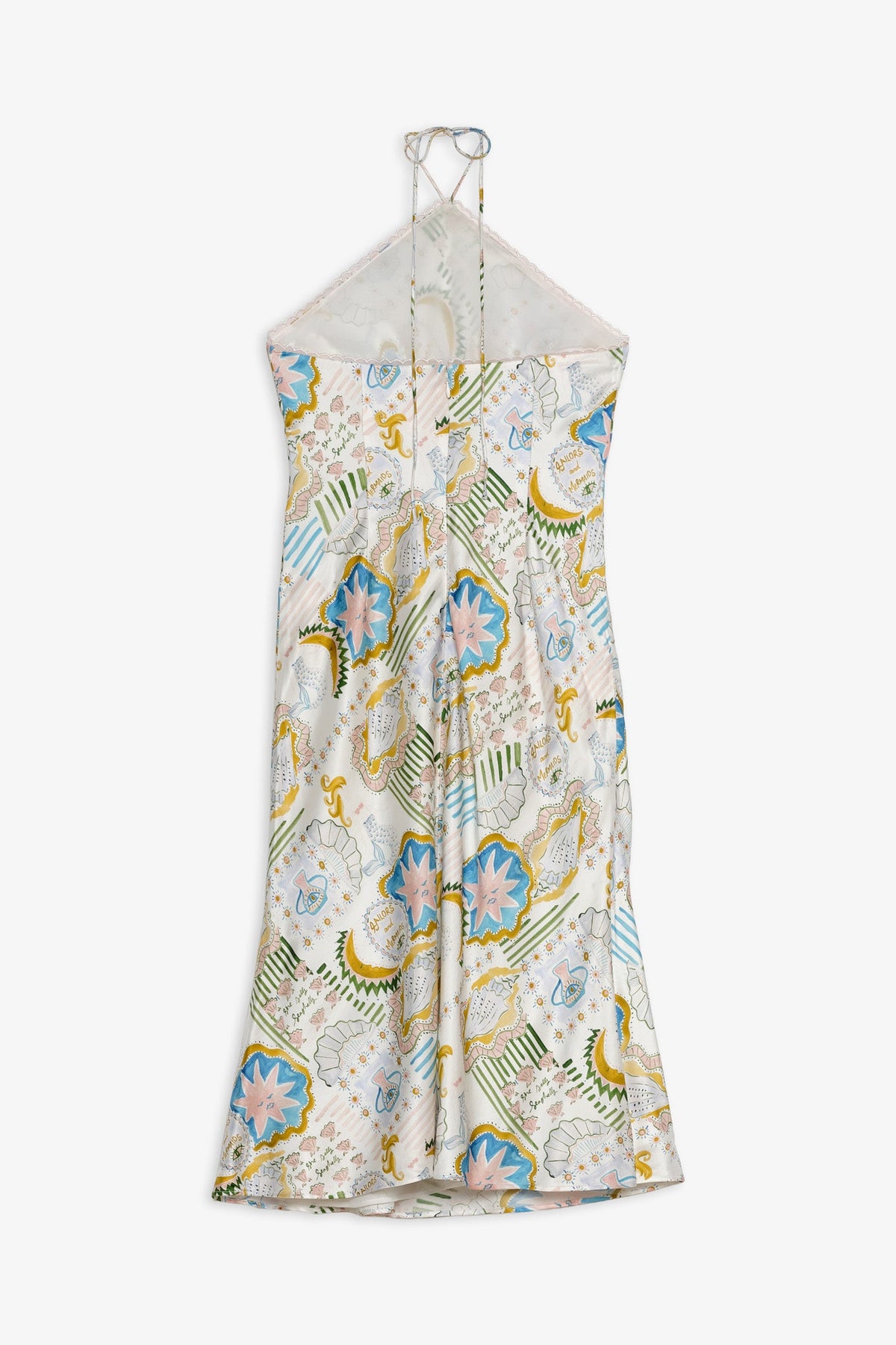 Tide Pool Midi Dress White Green - For Love & Lemons