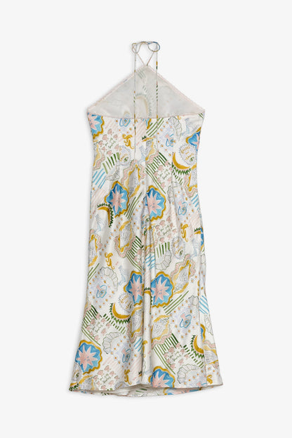 Tide Pool Midi Dress White Green - For Love & Lemons