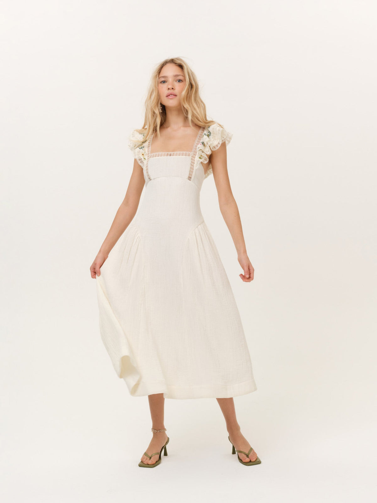 Leah Midi Dress Cream - For Love & Lemons