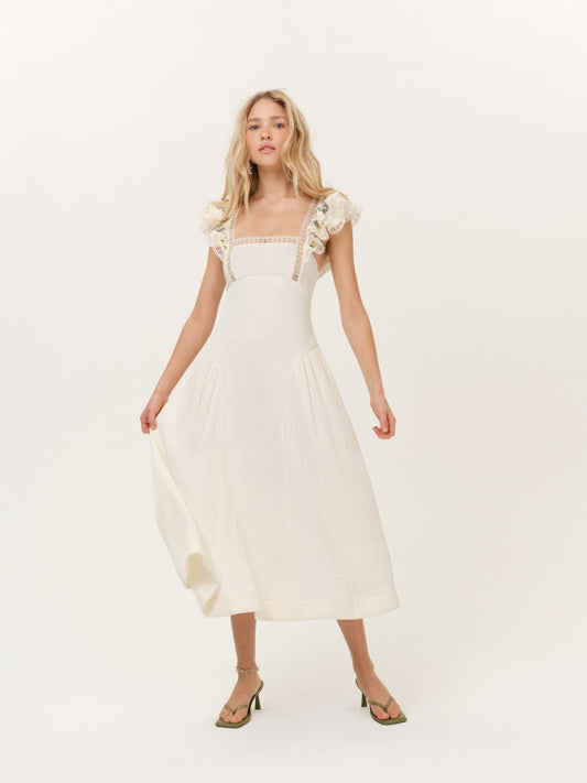 Leah Midi Dress Cream - For Love & Lemons