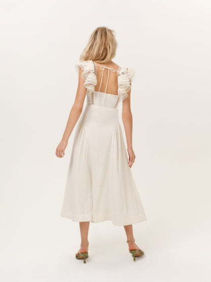 Leah Midi Dress Cream - For Love & Lemons