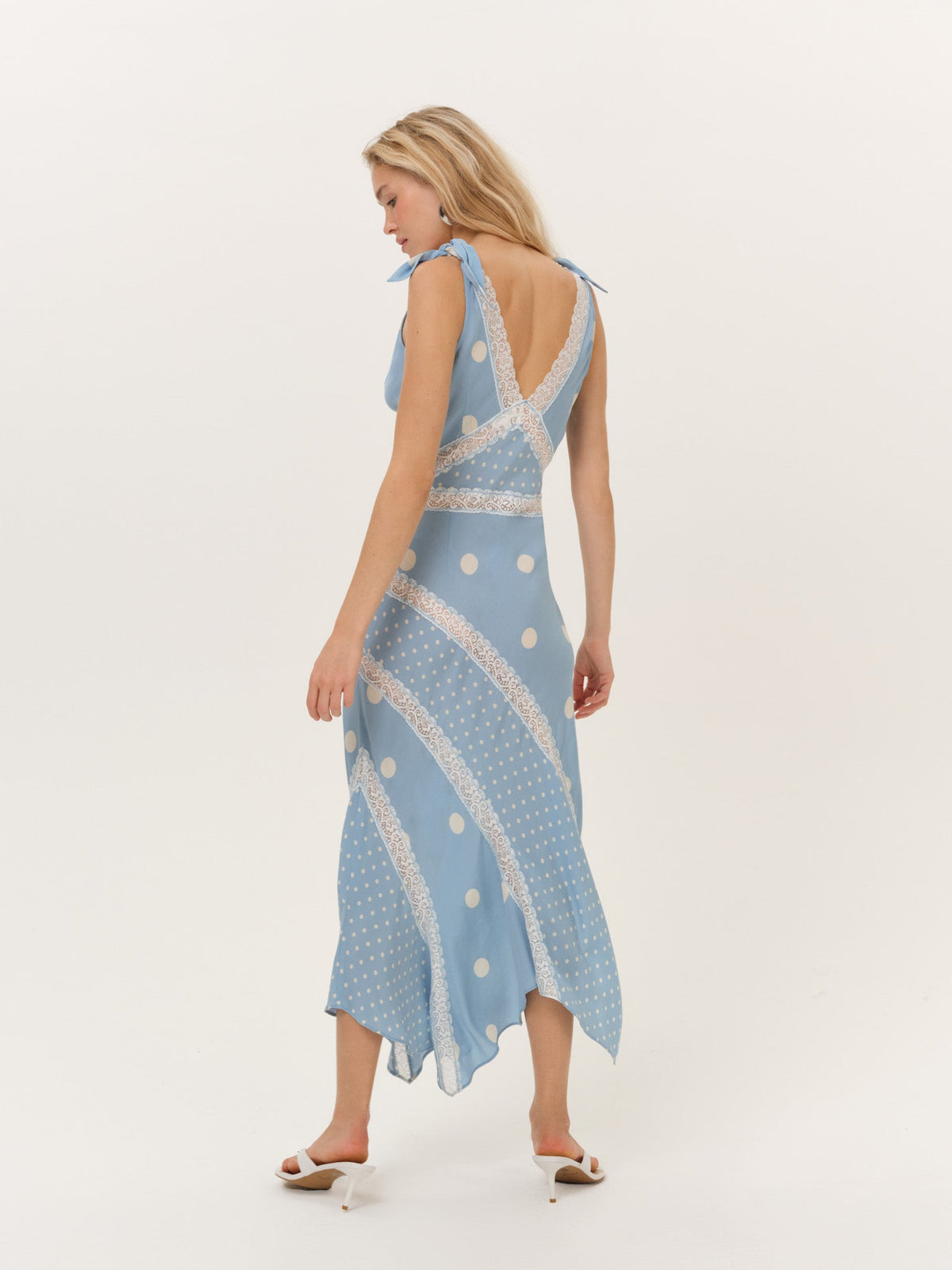 Stormie Dot Midi Dress Blue - For Love & Lemons