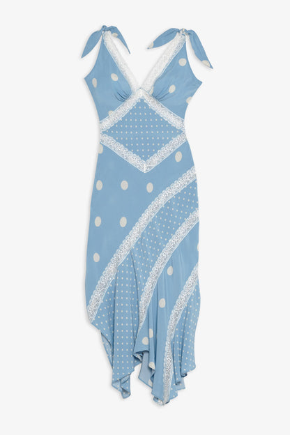 Stormie Dot Midi Dress Blue - For Love & Lemons