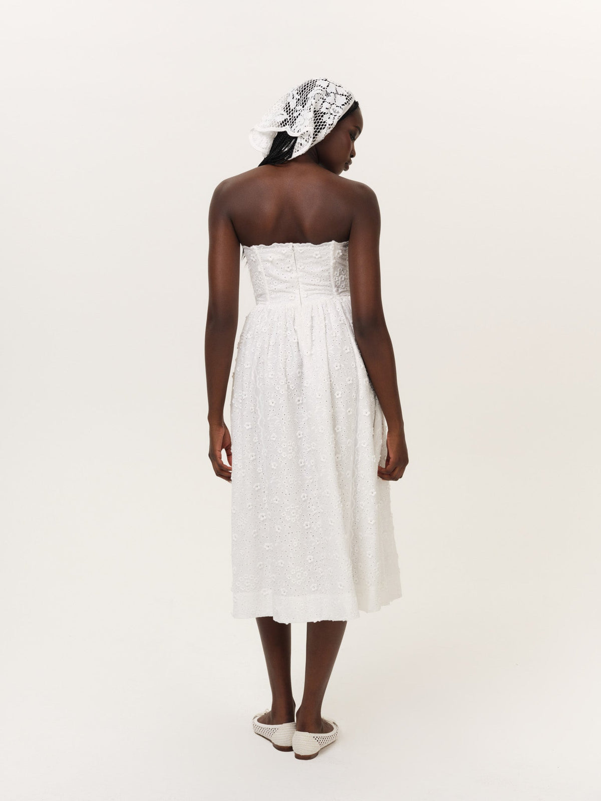 Laura Eyelet Midi Dress White - For Love & Lemons