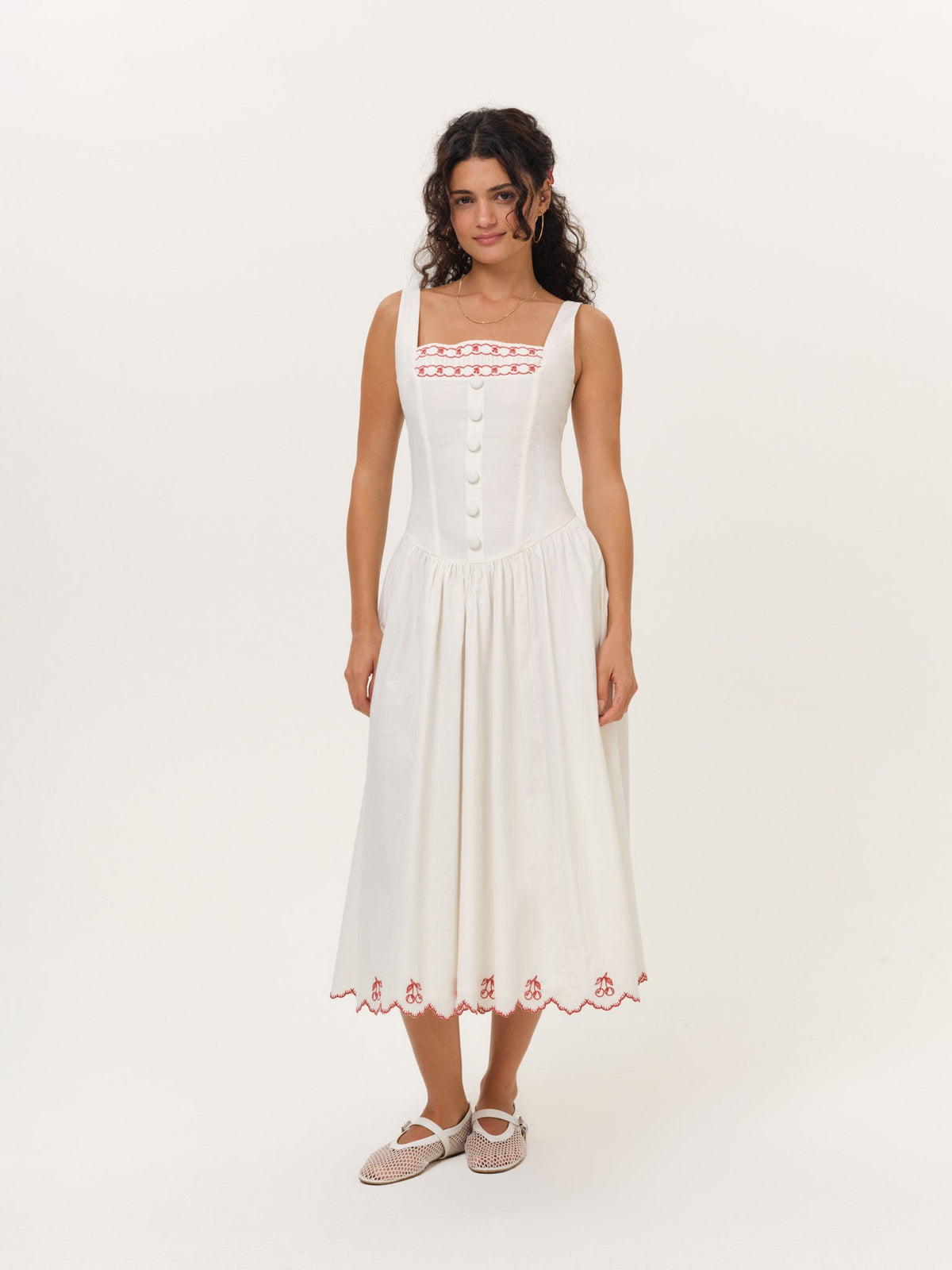 Emma Midi Dress White - For Love & Lemons