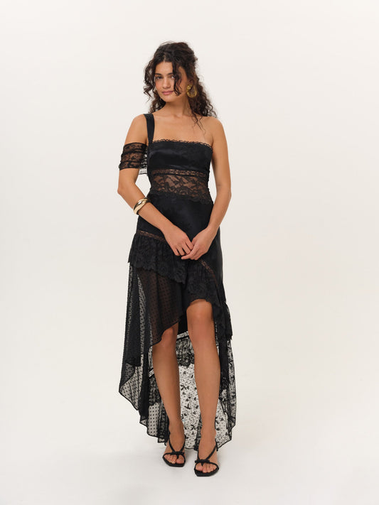 Soluna Midi Dress Black - For Love & Lemons