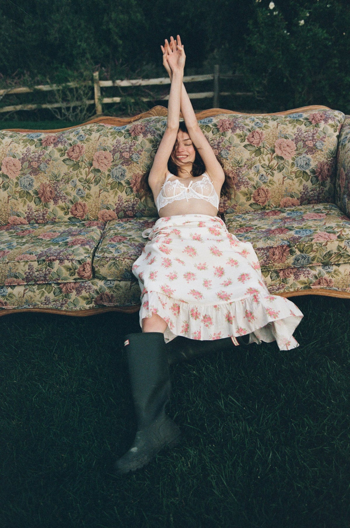 Julianne Floral Midi Dress Cream - For Love & Lemons