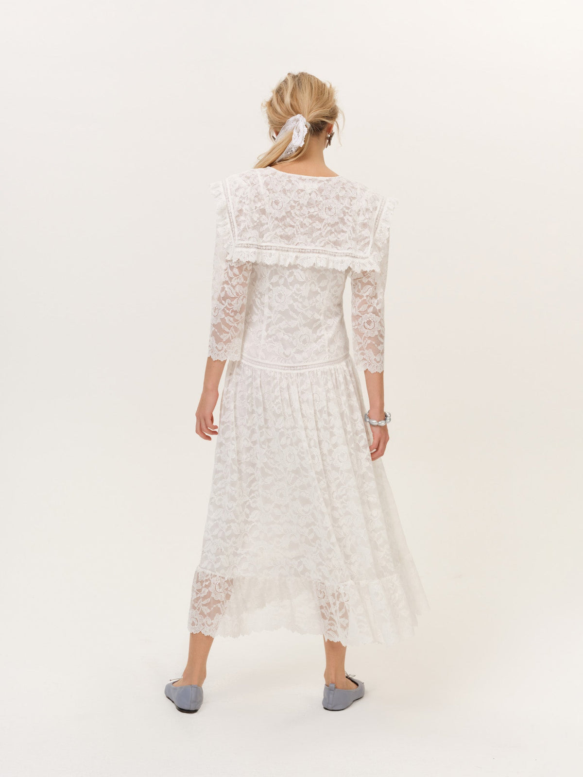 Lost at Sea Midi Dress Cream - For Love & Lemons