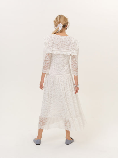 Lost at Sea Midi Dress Cream - For Love & Lemons