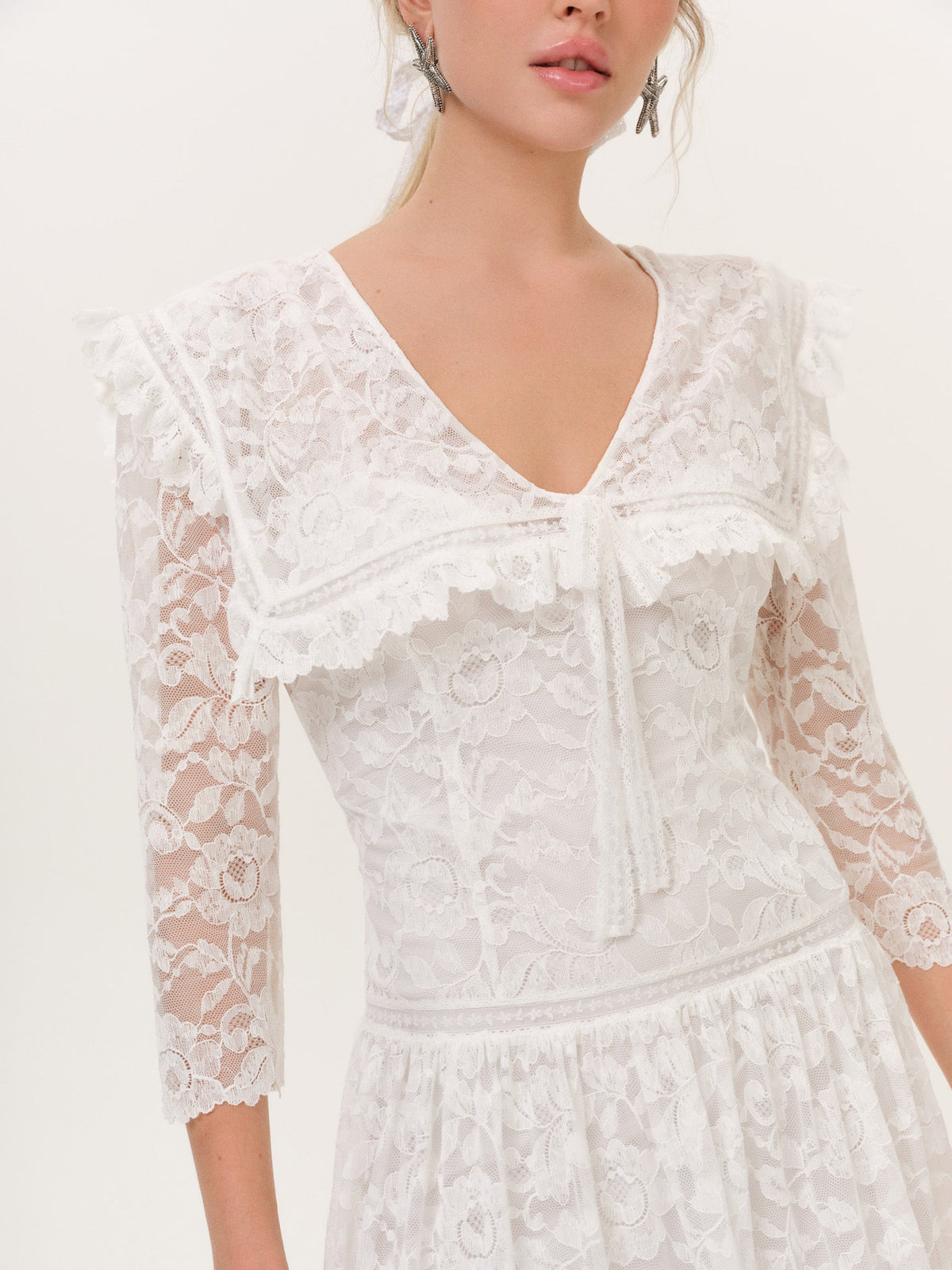 Lost at Sea Midi Dress Cream - For Love & Lemons