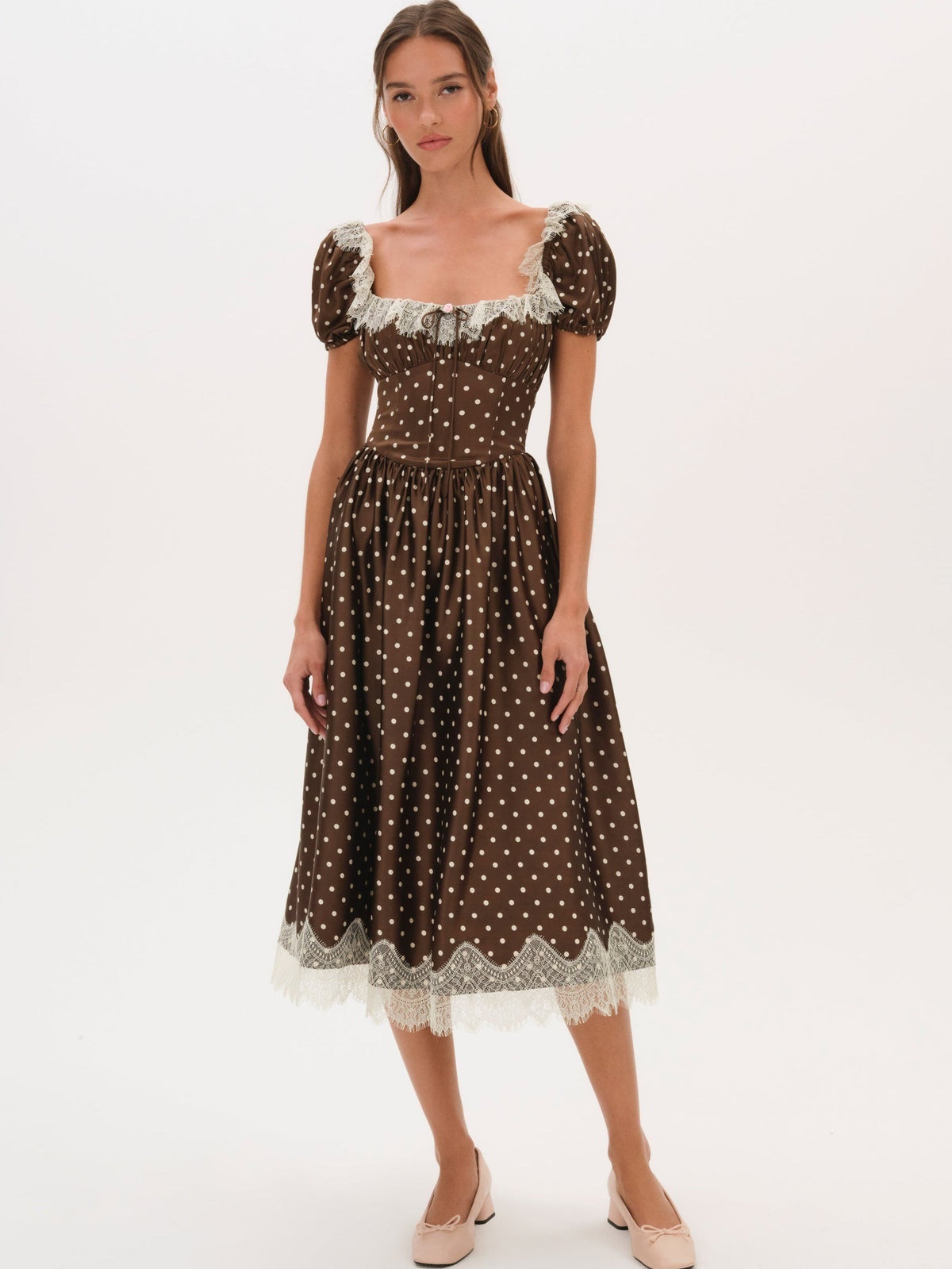 Ines Midi Dress Chocolate - For Love & Lemons