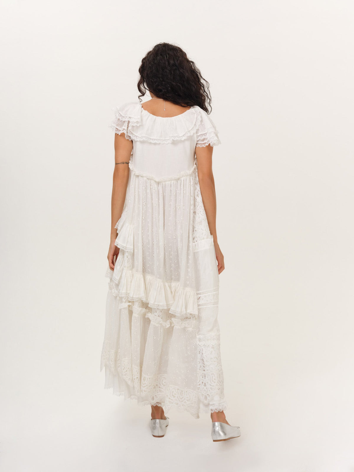 Ariel Midi Dress White - For Love & Lemons