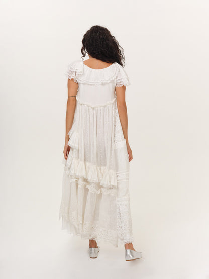 Ariel Midi Dress White - For Love & Lemons