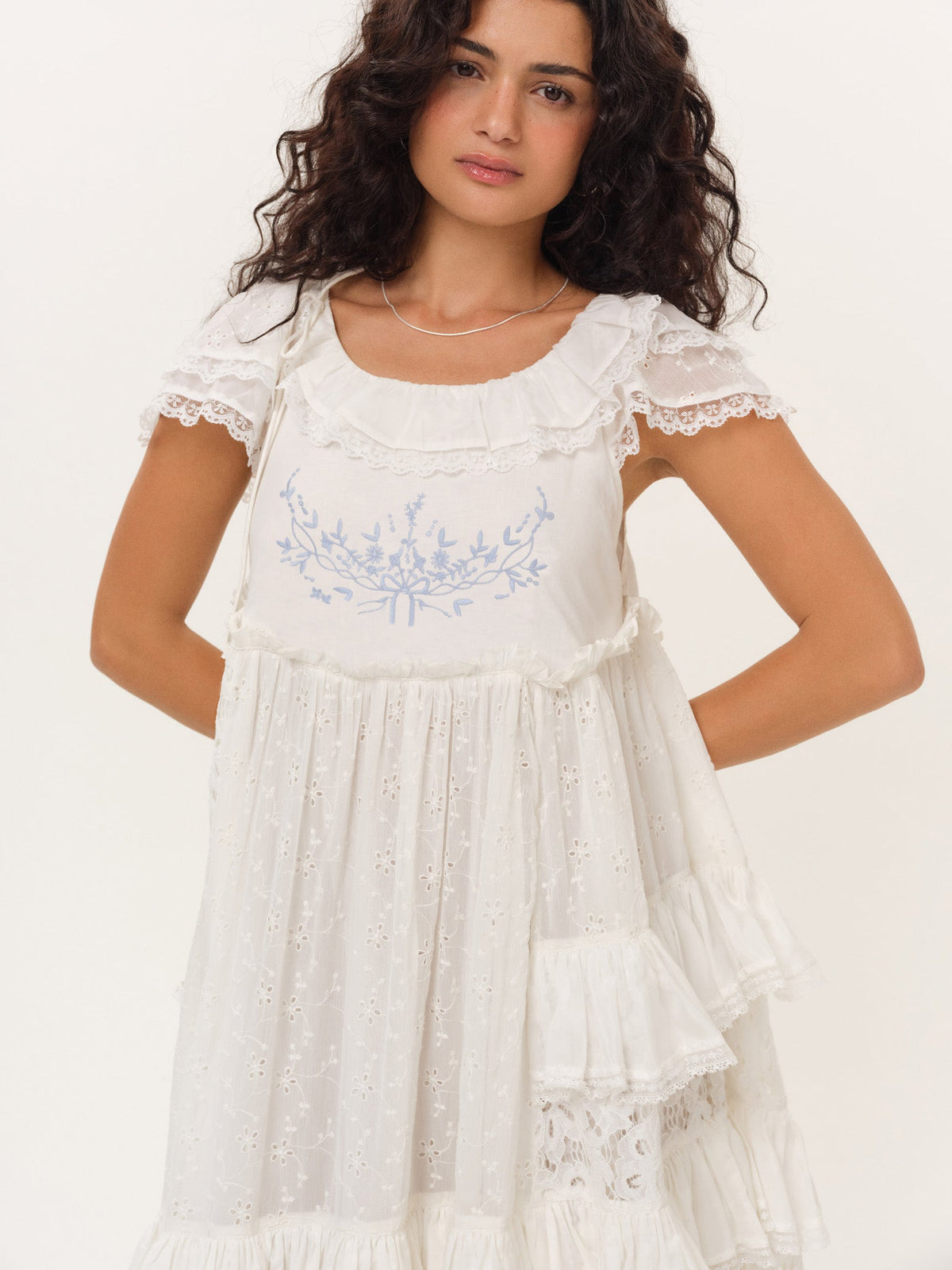 Ariel Midi Dress White - For Love & Lemons