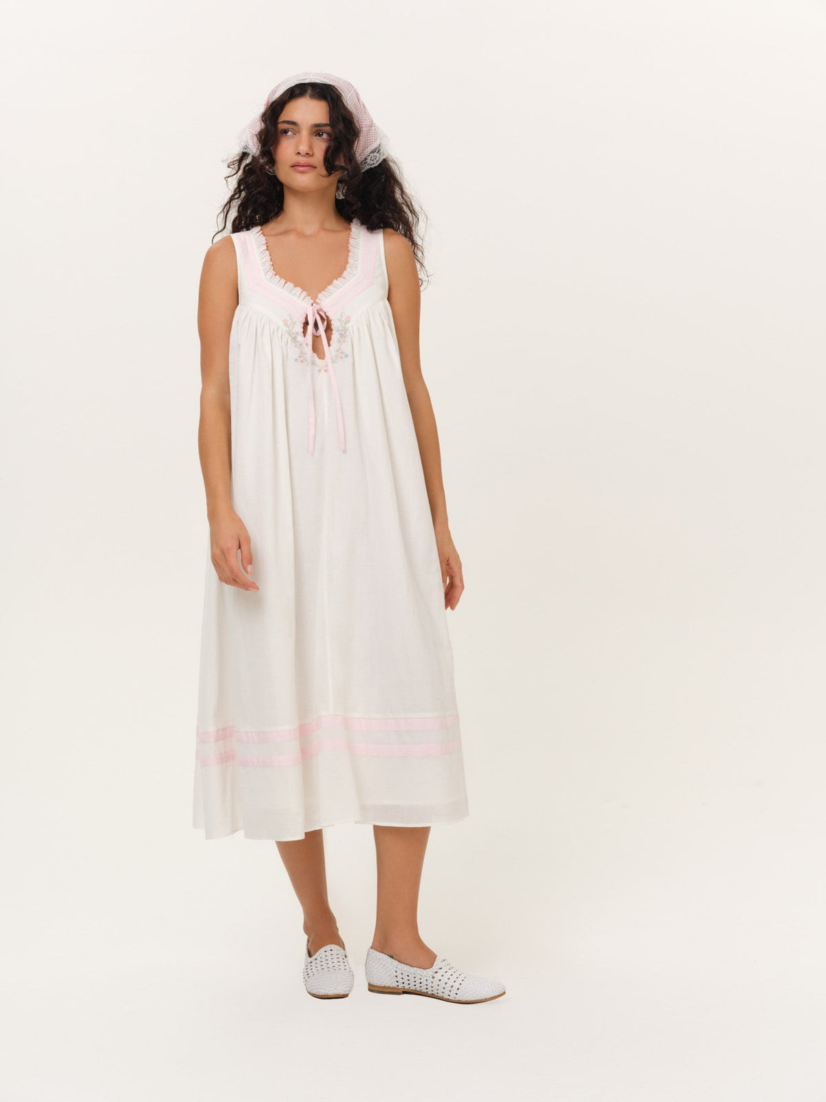 Catherine Midi Dress White - For Love & Lemons