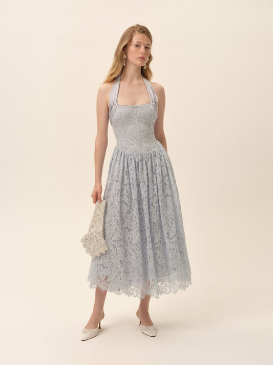 Lakeside Midi Dress Baby Blue - For Love & Lemons