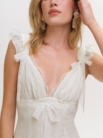 Delicate Lace Maxi Dress Baby Mint - For Love & Lemons
