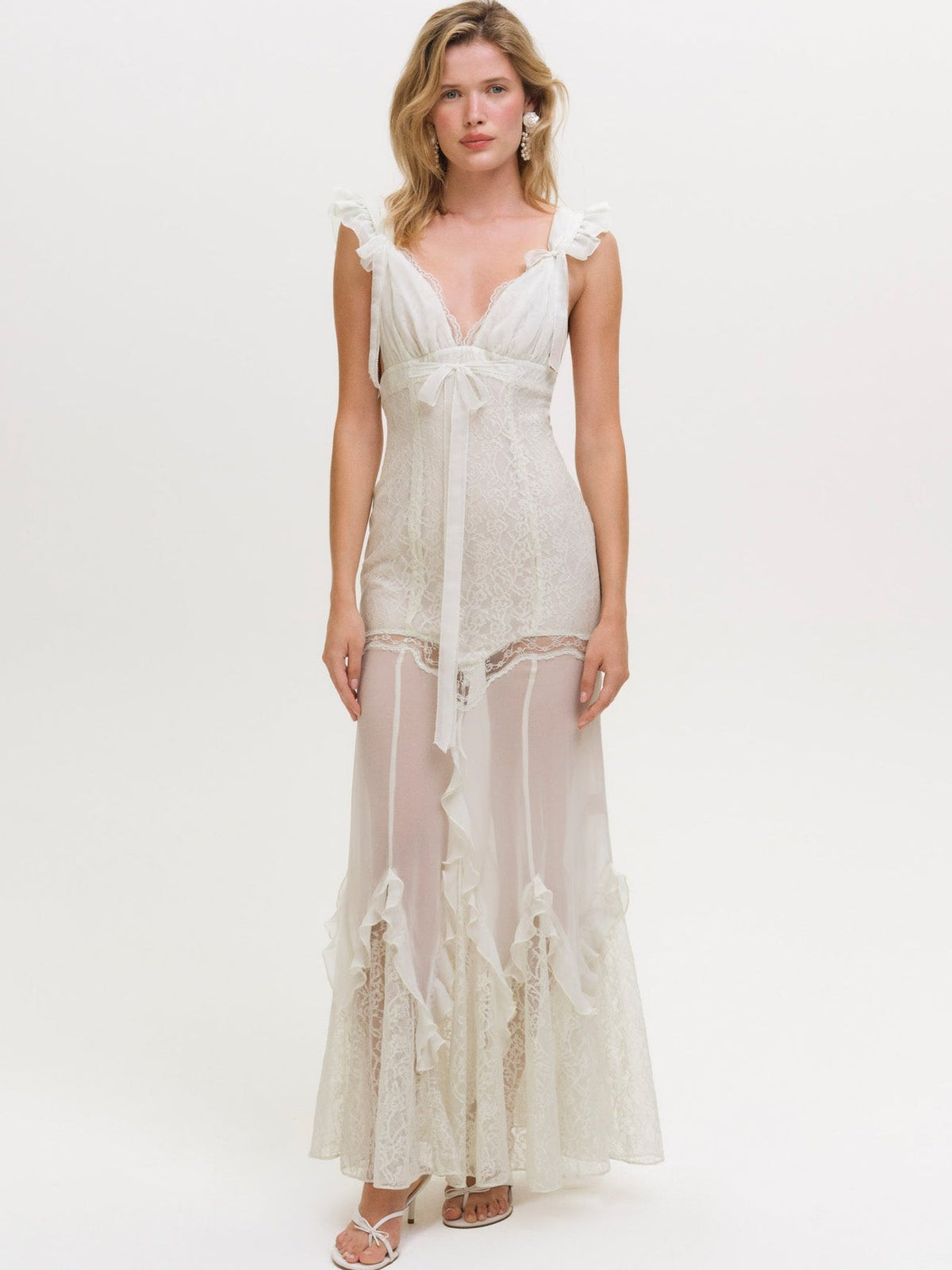 Delicate Lace Maxi Dress Baby Mint - For Love & Lemons