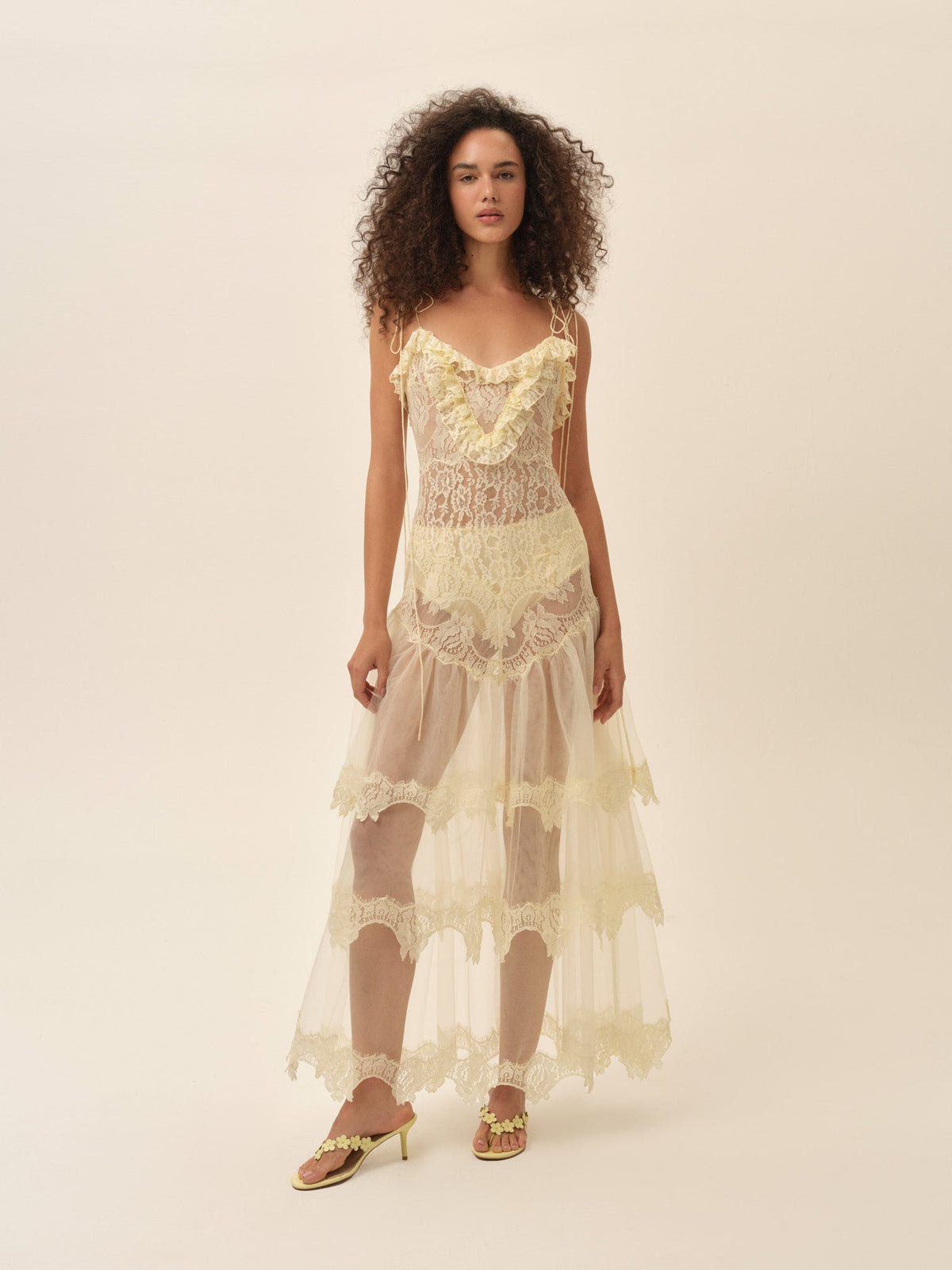 Adeline Lace Maxi Dress Vintage Cream - For Love & Lemons