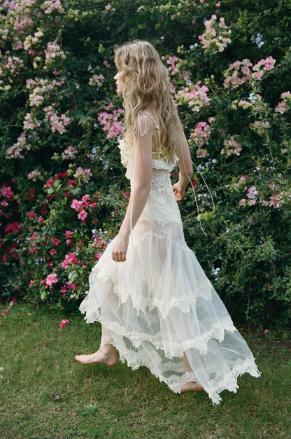 Adeline Lace Maxi Dress Vintage Cream - For Love & Lemons
