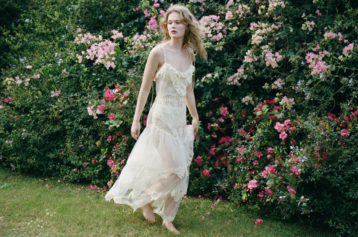 Adeline Lace Maxi Dress Vintage Cream - For Love & Lemons