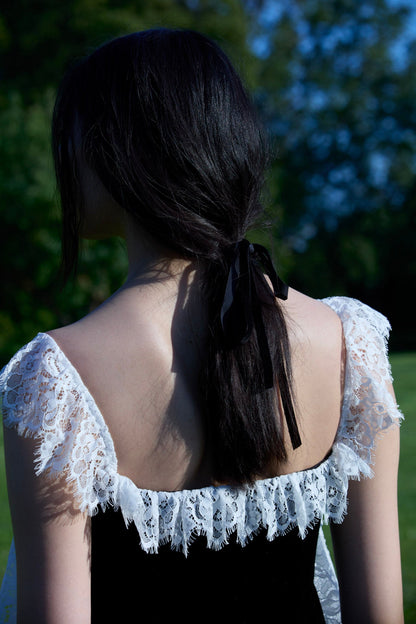La Vie En Bow Velvet Maxi Dress Black - For Love & Lemons