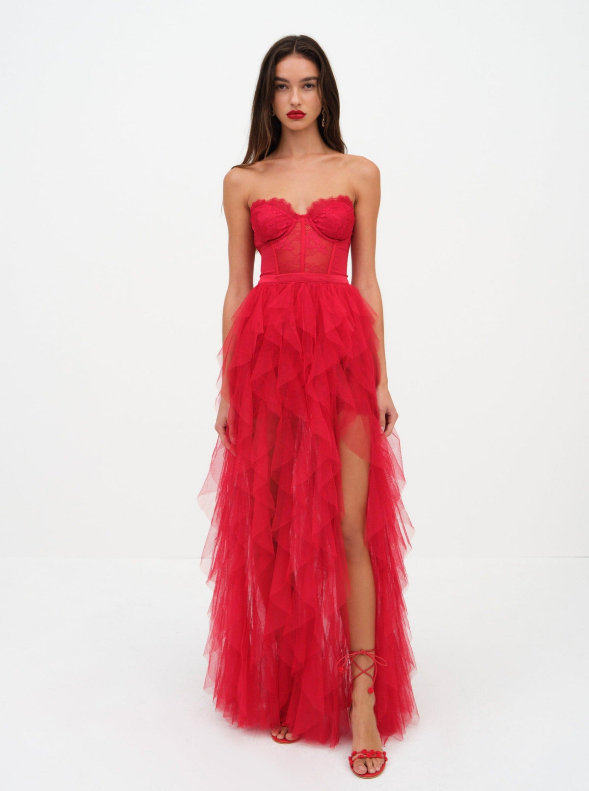 Bustier Gown Red - For Love & Lemons