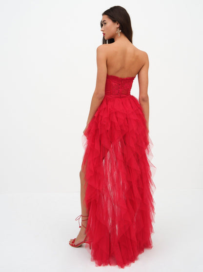 Bustier Gown Red - For Love & Lemons