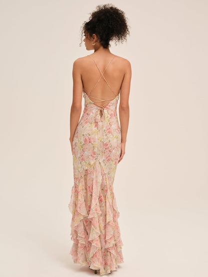 Elea Maxi Dress Peach - For Love & Lemons