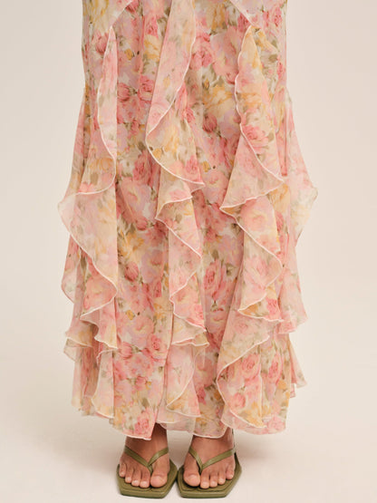 Elea Maxi Dress Peach - For Love & Lemons