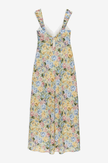 Emmaline Maxi Dress Yellow Blue - For Love & Lemons