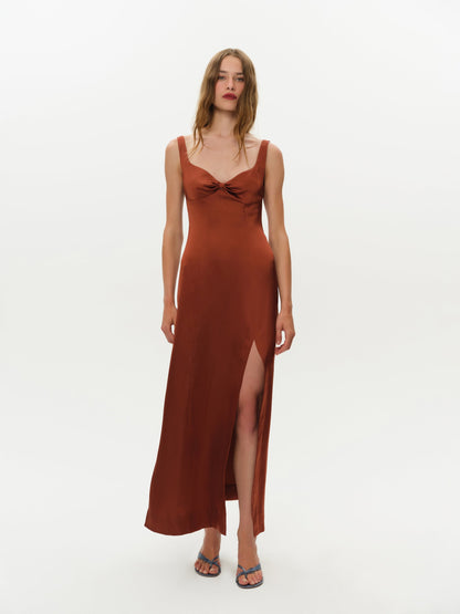 Margo Maxi Dress and Shawl Set Rust - For Love & Lemons
