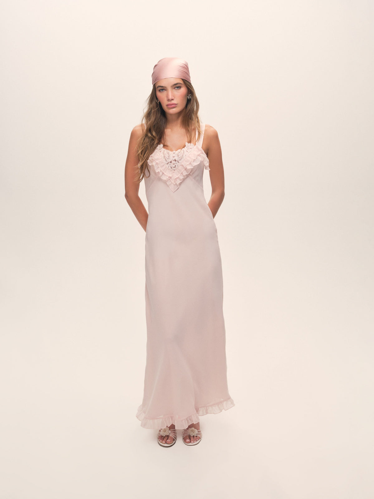 Sunset Maxi Slip Dress Light Pink - For Love & Lemons