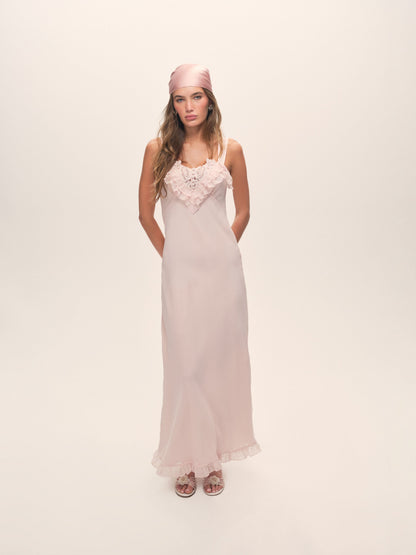 Sunset Maxi Slip Dress Light Pink - For Love & Lemons