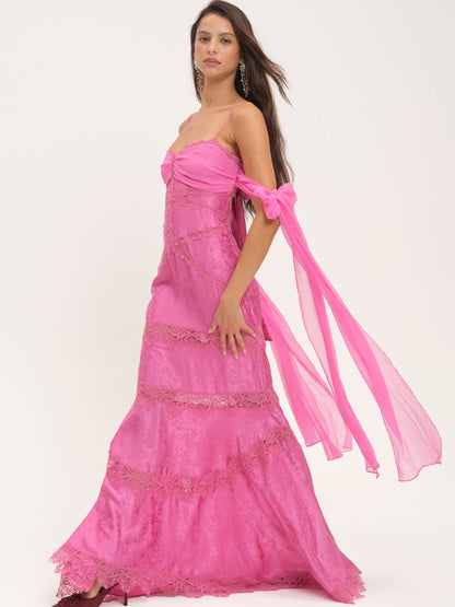 Rita Lace Gown Pink - For Love & Lemons