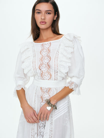 Victorian Maxi Dress White - For Love & Lemons