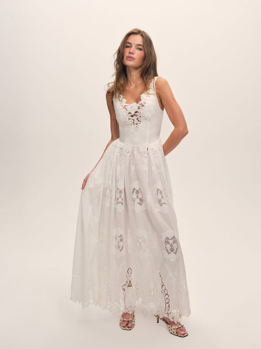 Nicola Maxi Dress White - For Love & Lemons