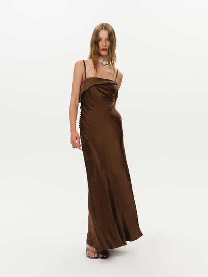 Jewel Maxi Dress Brown - For Love & Lemons