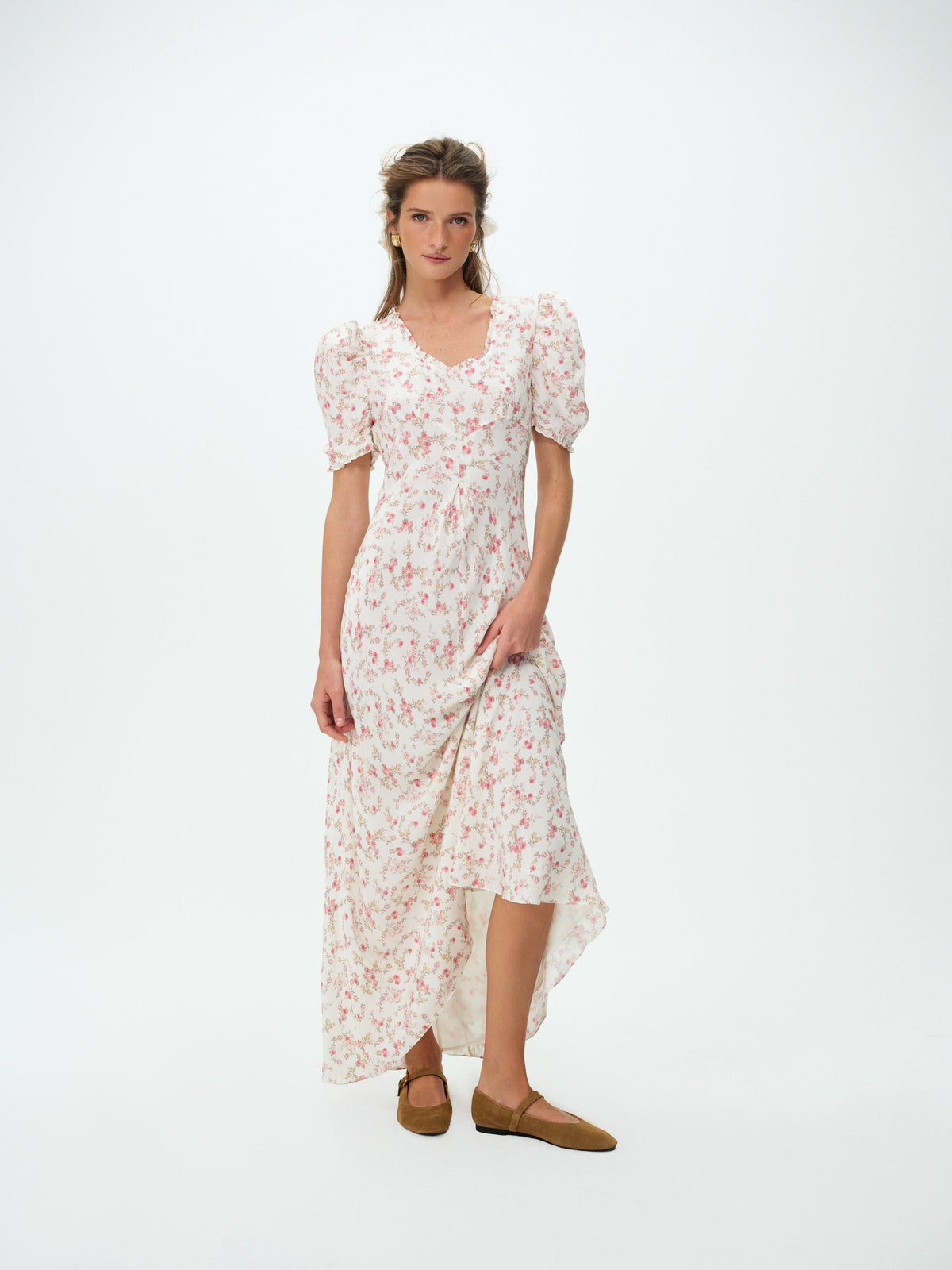 Country Floral Maxi Dress Cream - For Love & Lemons
