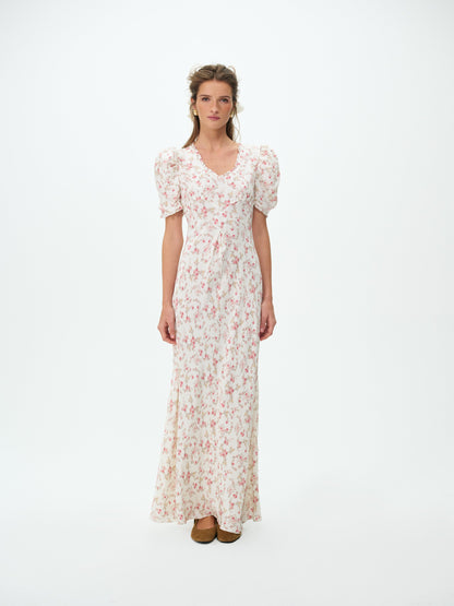 Country Floral Maxi Dress Cream - For Love & Lemons