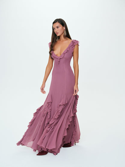 Moonlight Maxi Dress Plum - For Love & Lemons