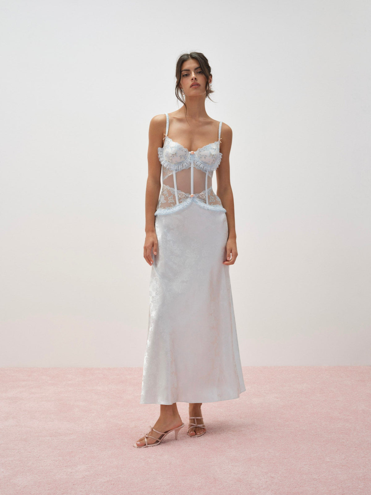 Maribel Maxi Slip Dress Blue - For Love & Lemons