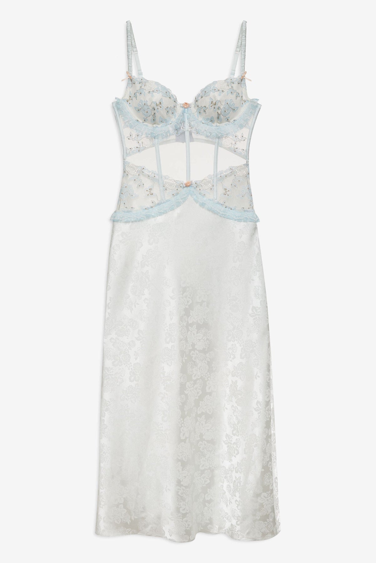 Maribel Maxi Slip Dress Blue - For Love & Lemons