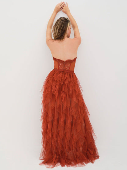 Bustier Gown Rust - For Love & Lemons